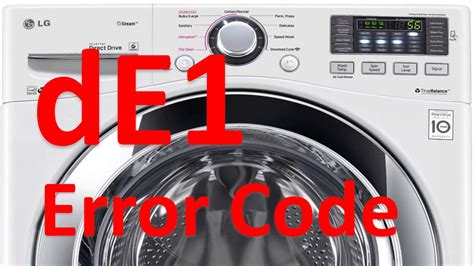 Once done, plug it back in and turn it On. . Lg washer de1